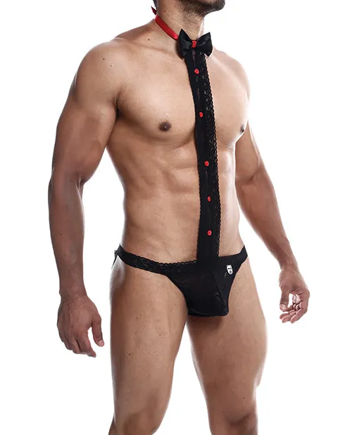 Anal Malebasics Male Basics Tuxedo Lace Jockstrap Black SM