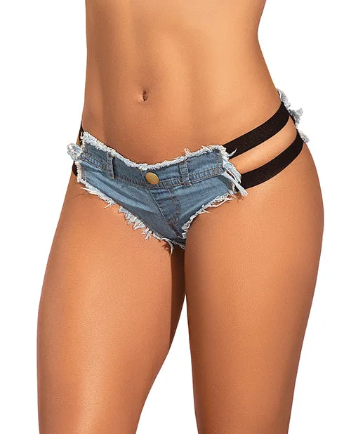 Anal Micro Mini Shorts wBlack Stripes Light Chambray XL Mapale
