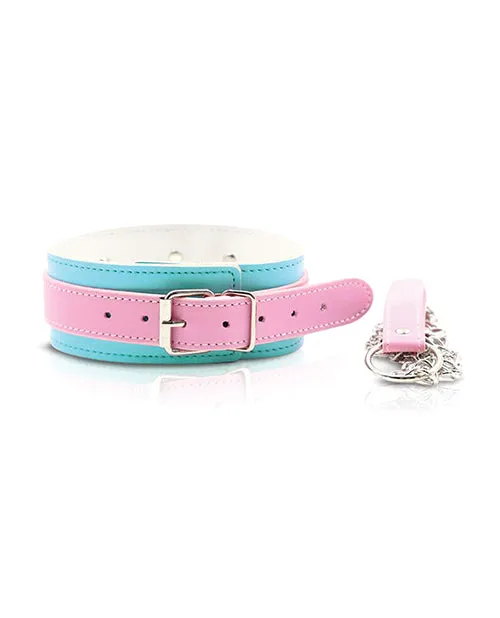Anal Nobu Nobu Fetish Choker Leash Set PinkBlue