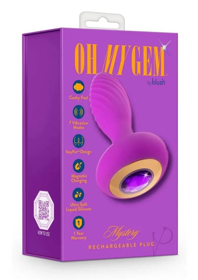 Anal Oh My Gem Oh My Gem Charm Rechargeable Silicone Anal Plug Amethyst Purple Anal Oh My Gem Oh My Gem Charm Rechargeable Silicone Anal Plug Amethyst Purple