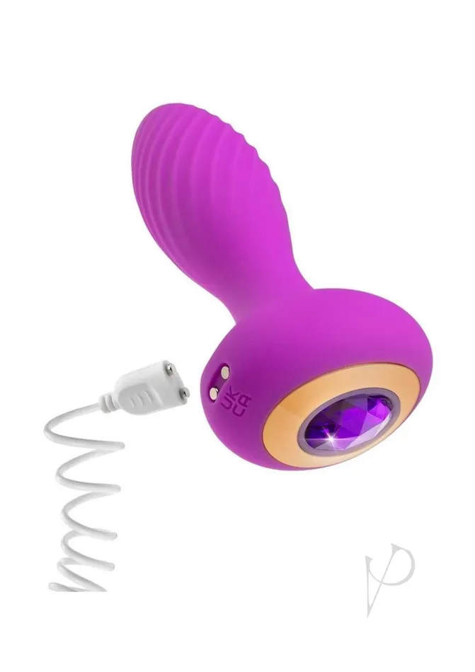 Anal Oh My Gem Oh My Gem Charm Rechargeable Silicone Anal Plug Amethyst Purple Anal Oh My Gem Oh My Gem Charm Rechargeable Silicone Anal Plug Amethyst Purple
