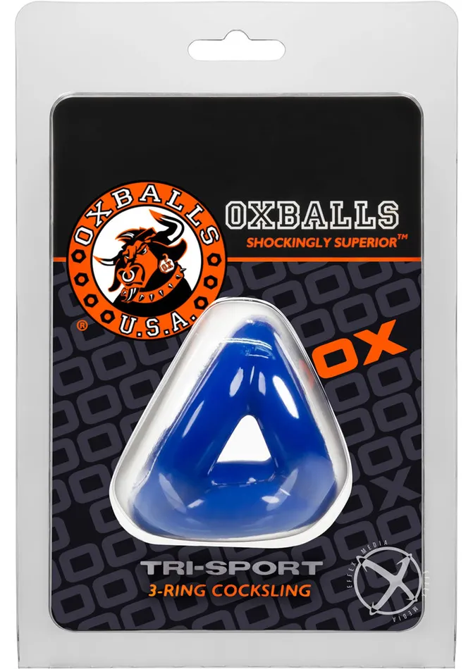 Anal Oxballs Oxballs Atomic Jock TriSport 3Ring Cocksling Blue