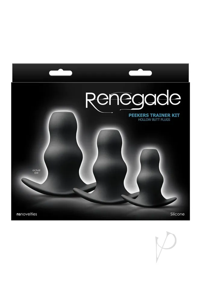 Anal Renegade Peekers Trainer Silicone Hollow Butt Plugs Kit 3 Per Set Black Renegade Anal Renegade Peekers Trainer Silicone Hollow Butt Plugs Kit 3 Per Set Black Renegade