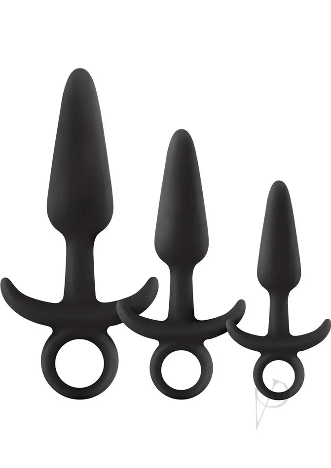 Anal Renegade Renegade Mens Tool Kit Silicone Anal Plugs set of 3 Black