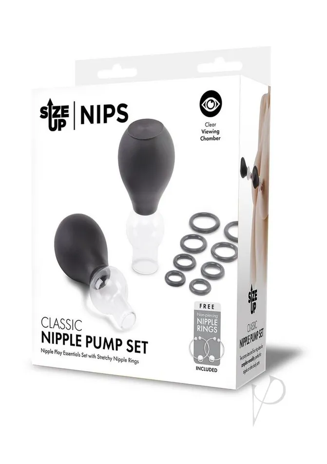 Anal Size Up Size Up Classic Nipple Pump Set ClearBlack