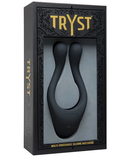 Anal Tryst Tryst Rechargeable Multi Erogenous Zone Silicone Massager Black