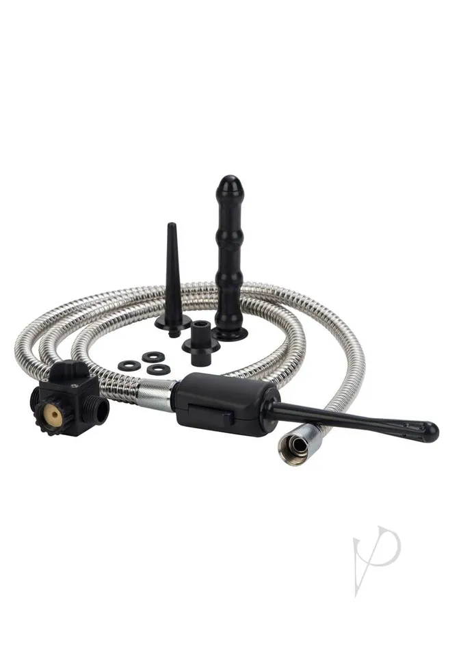 Anal Universal Water Works Advanced Douche System set of 9 pieces Silver and Black Water Systems Anal Universal Water Works Advanced Douche System set of 9 pieces Silver and Black Water Systems