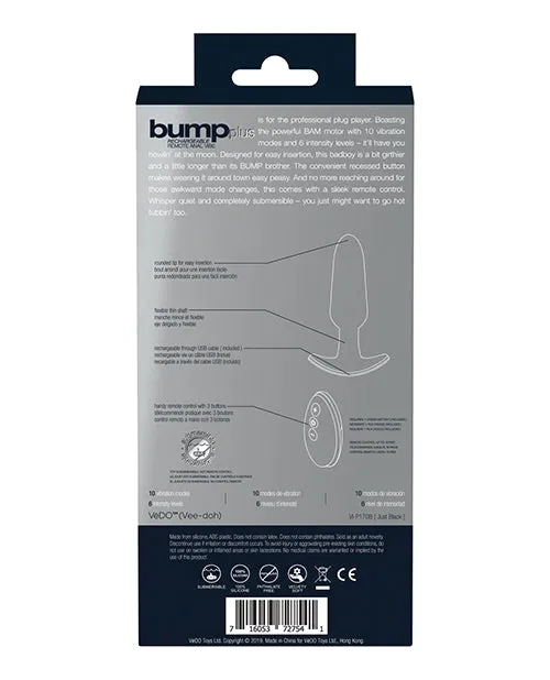 Anal VeDO Bump Plus Rechargeable Remote Control Anal Vibe Just Black Vedo