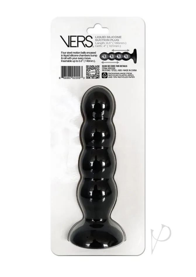 Anal Vers Vers Liquid Silicone Suction Plug Black