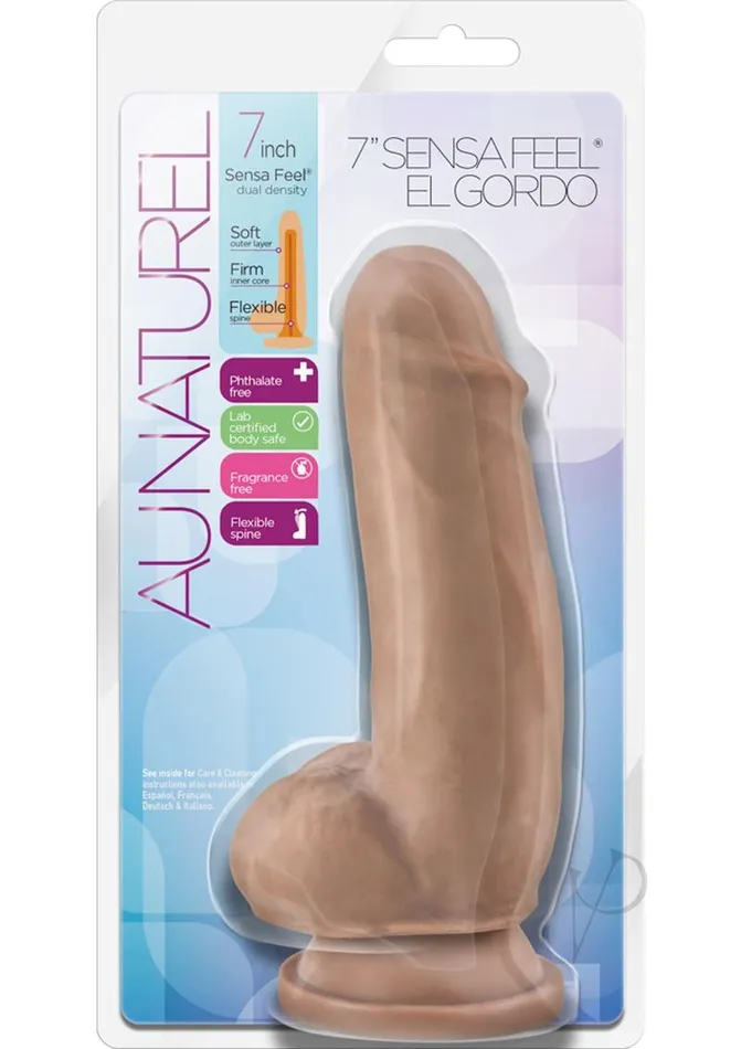 Au Naturel Dildos Au Naturel Sensa Feel El Gordo Dildo 7in Caramel