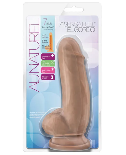 Au Naturel Dildos Au Naturel Sensa Feel El Gordo Dildo 7in Caramel