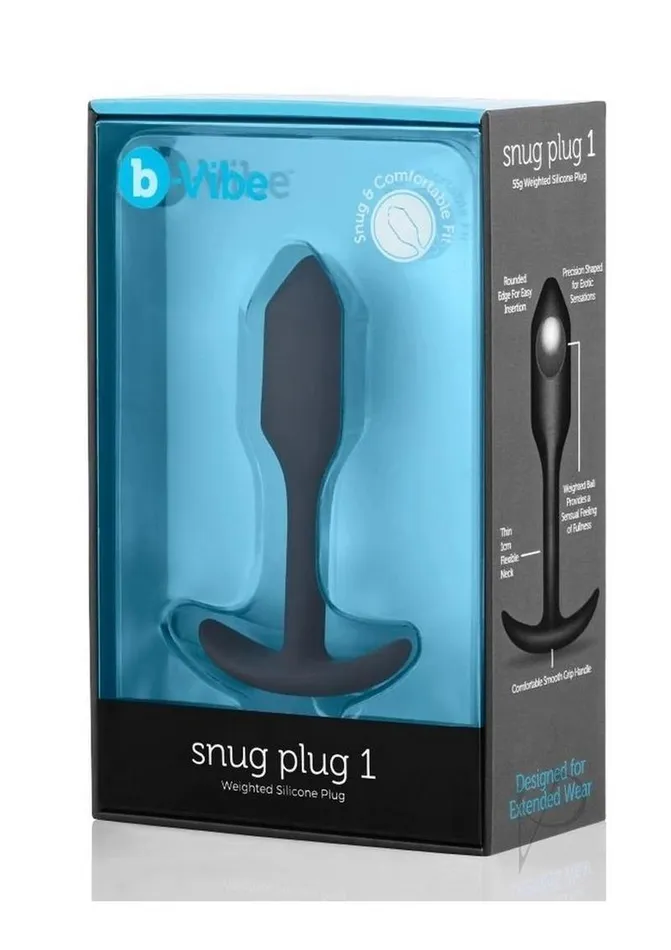 B Vibe Anal BVibe Snug Plug 1 Silicone Weighted Butt Plug Black