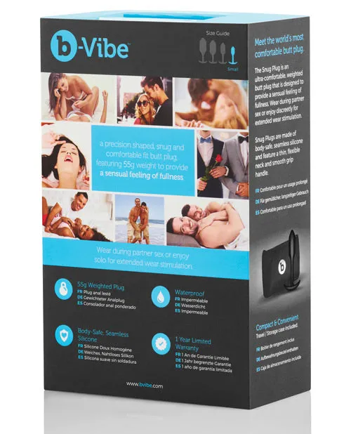 B Vibe Anal BVibe Snug Plug 1 Silicone Weighted Butt Plug Black