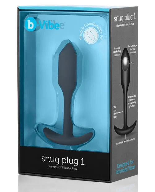 B Vibe Anal BVibe Snug Plug 1 Silicone Weighted Butt Plug Black