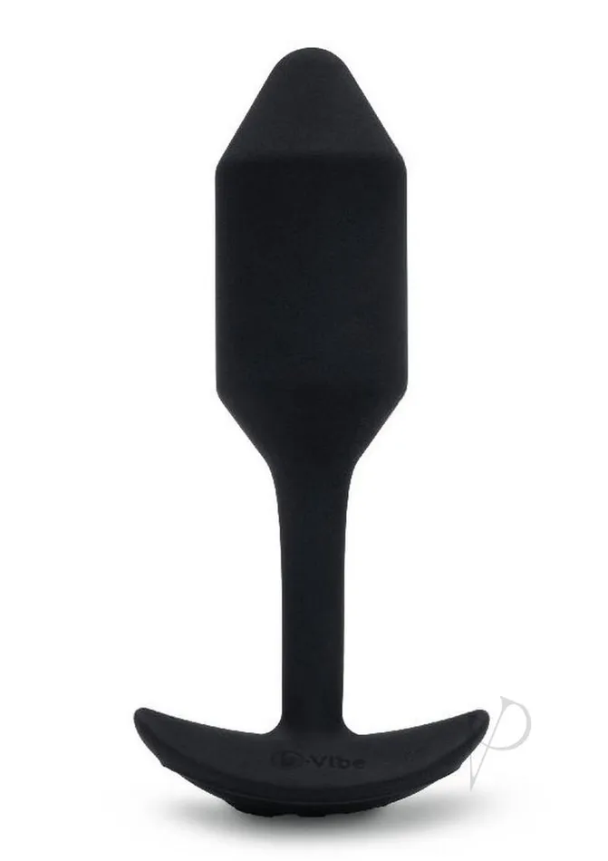 BVibe Vibrating Snug Plug 2 Rechargeable Silicone Anal Plug Black B Vibe Anal