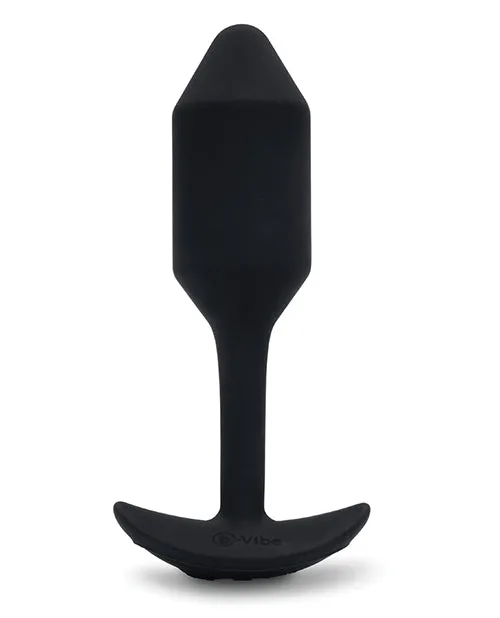 BVibe Vibrating Snug Plug 2 Rechargeable Silicone Anal Plug Black B Vibe Anal