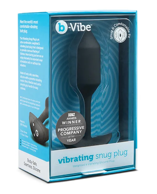 BVibe Vibrating Snug Plug 2 Rechargeable Silicone Anal Plug Black B Vibe Anal