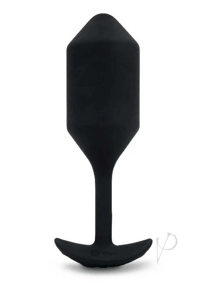 BVibe Vibrating Snug Plug 4 Rechargeable Silicone Anal Plug Black B Vibe Anal