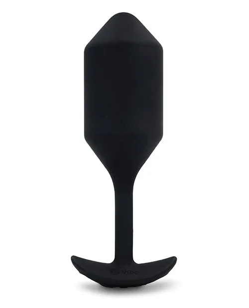 BVibe Vibrating Snug Plug 4 Rechargeable Silicone Anal Plug Black B Vibe Anal
