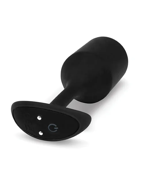 BVibe Vibrating Snug Plug 4 Rechargeable Silicone Anal Plug Black B Vibe Anal