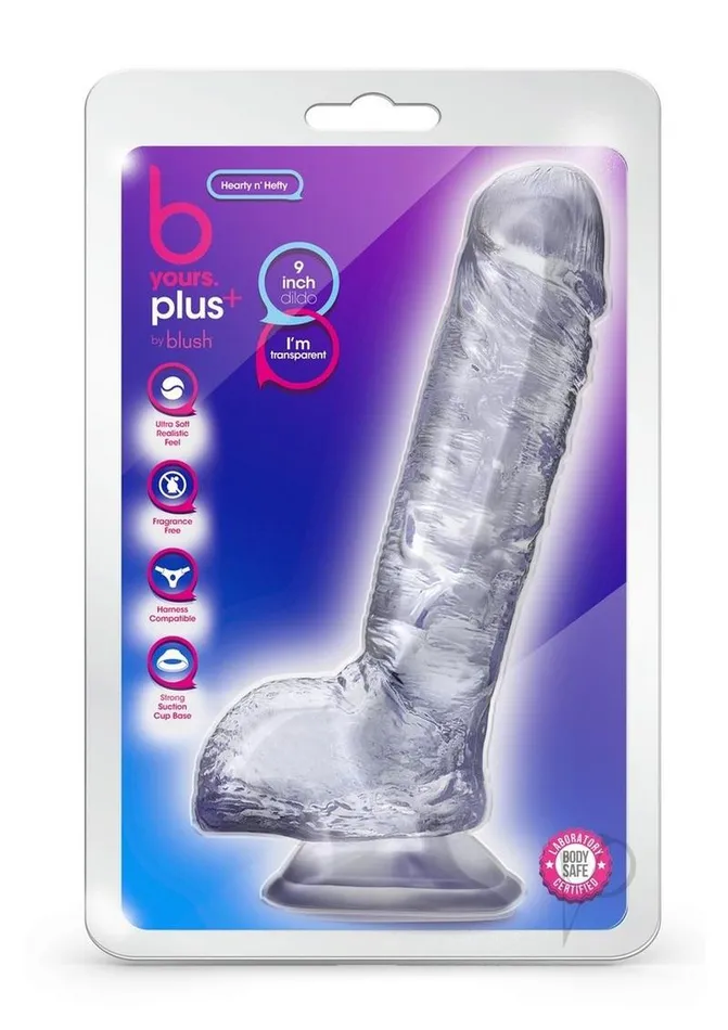 B Yours Female Sex Toys B Yours Plus Hearty N Hefty Realistic Dildo with Suction Cup Clear B Yours Female Sex Toys B Yours Plus Hearty N Hefty Realistic Dildo with Suction Cup Clear