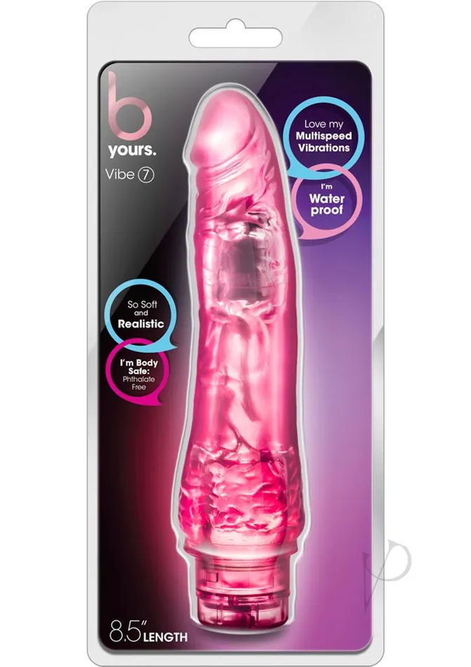B Yours Vibe 7 Vibrating Dildo 85in Pink B Yours Vibrators