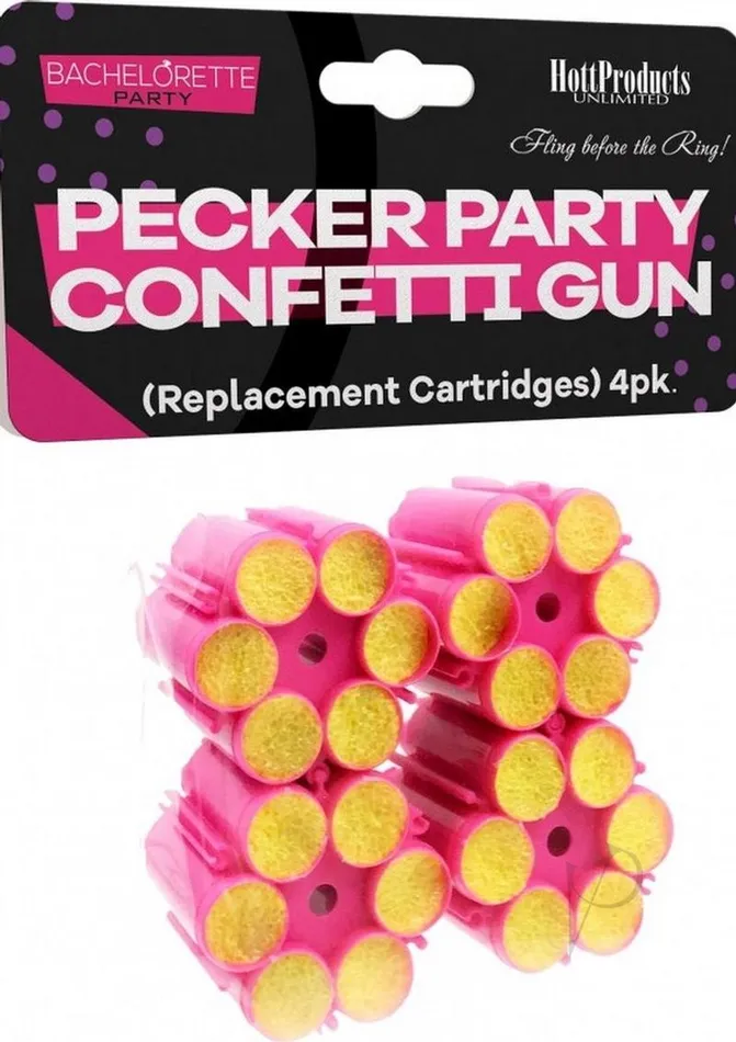 Bachelorette Party Pecker Party Confietti Gun Refills 4 Each Per Pack Bachelorette Enhancers