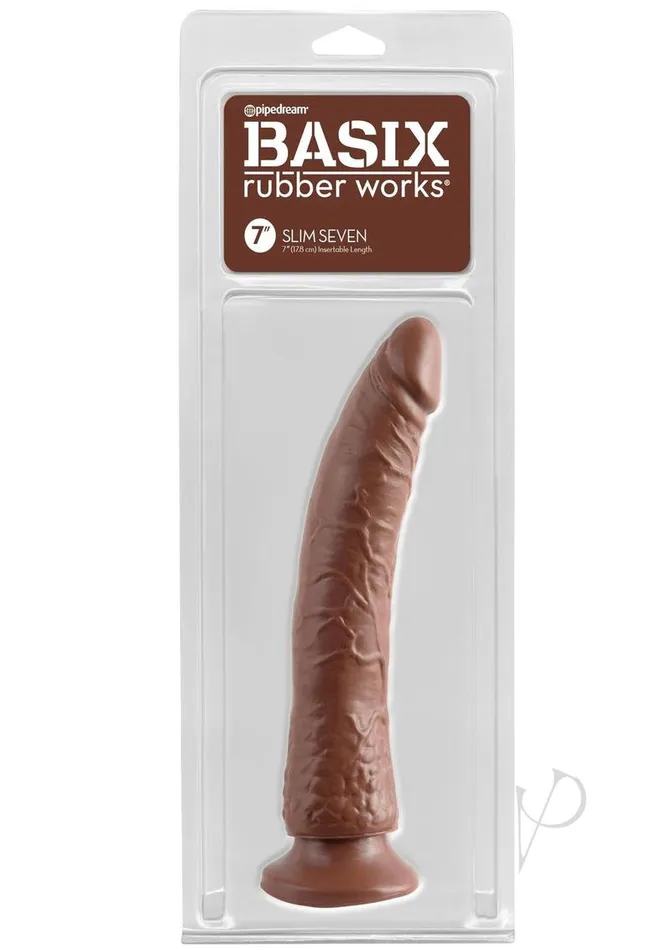 Basix Dong Slim 7 with Suction Cup 7in Chocolate Basix Rubber Works Female Sex Toys Basix Dong Slim 7 with Suction Cup 7in Chocolate Basix Rubber Works Female Sex Toys