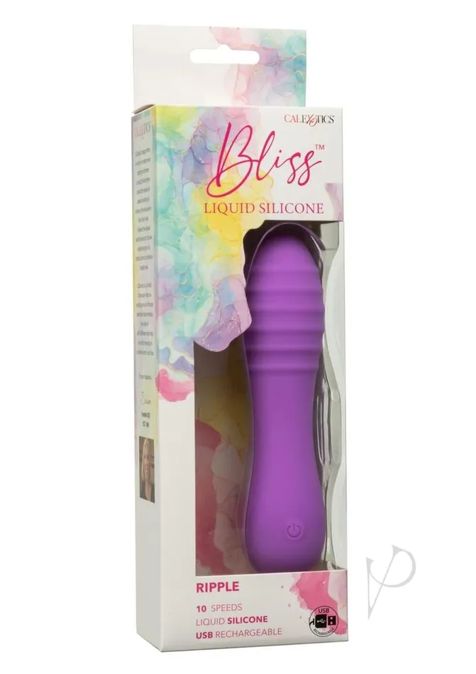 Bliss Liquid Silicone Ripple Rechargeable Vibrator Purple Bliss By Cal Exotics Vibrators Bliss Liquid Silicone Ripple Rechargeable Vibrator Purple Bliss By Cal Exotics Vibrators
