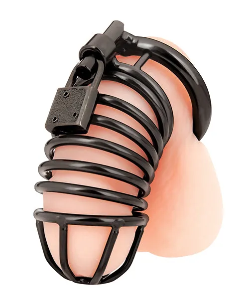 Blue Line Deluxe Chastity Cage Black Blue Line Cand B Gear Vibrators