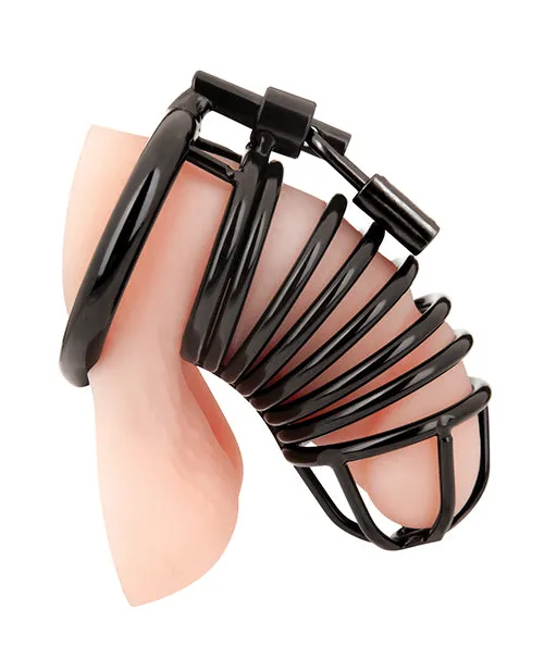 Blue Line Deluxe Chastity Cage Black Blue Line Cand B Gear Vibrators