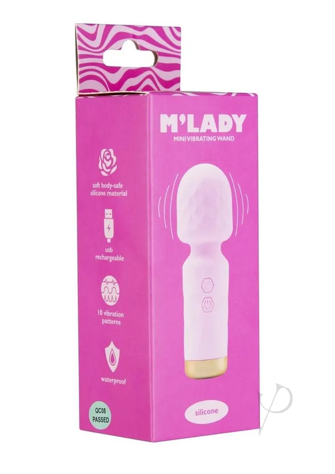 Bms Factory Female Sex Toys MLady Rechargeable Silicone Mini Vibrating Wand Pink Bms Factory Female Sex Toys MLady Rechargeable Silicone Mini Vibrating Wand Pink