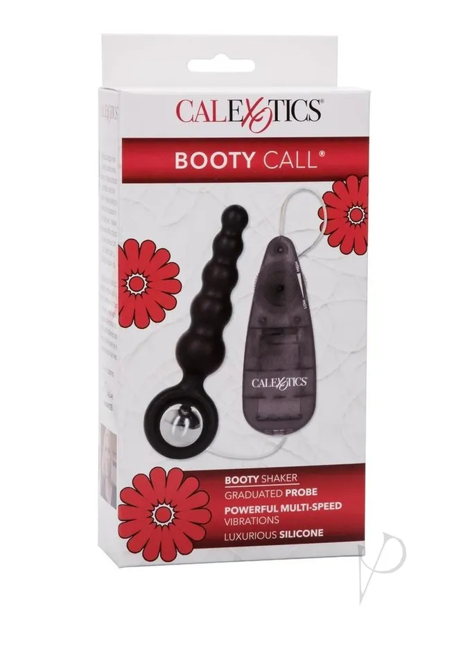 Booty Call Anal Booty Call Booty Shaker Silicone Vibrating Butt Plug with Wired Remote Control Black