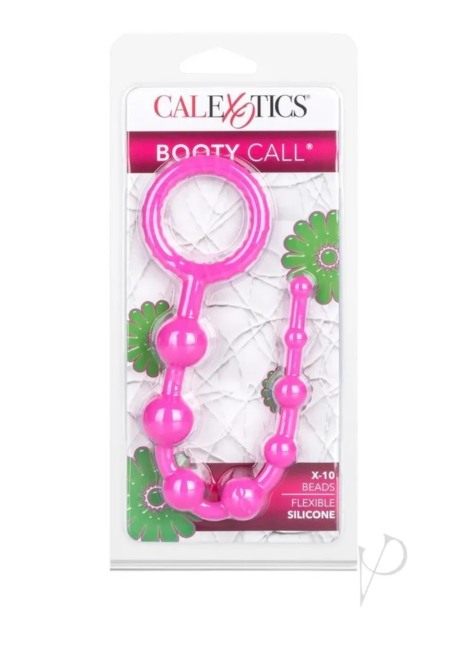 Booty Call X10 Silicone Anal Beads Pink Booty Call Male Sex Toys