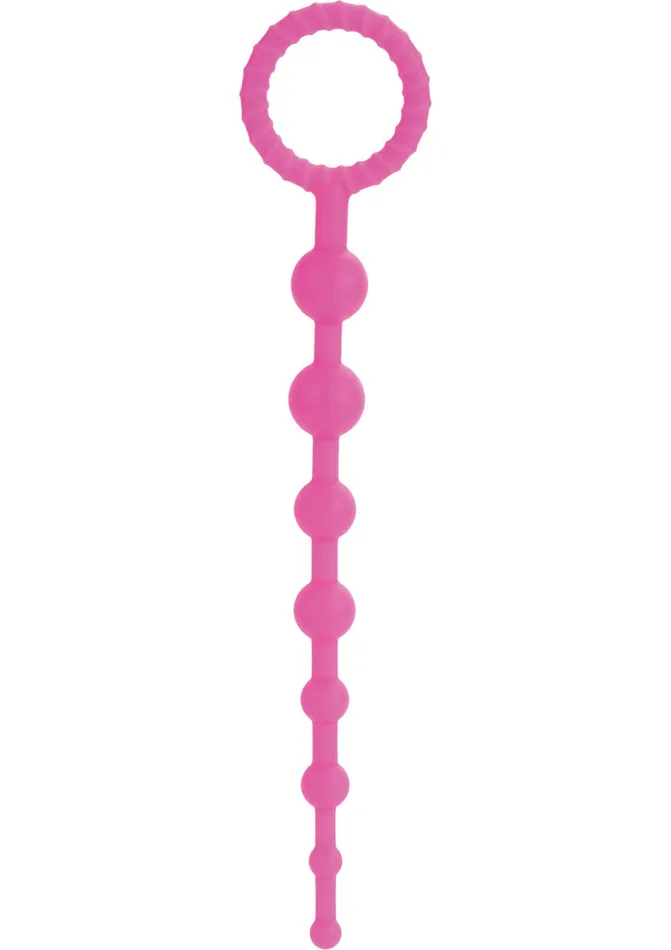 Booty Call X10 Silicone Anal Beads Pink Booty Call Male Sex Toys