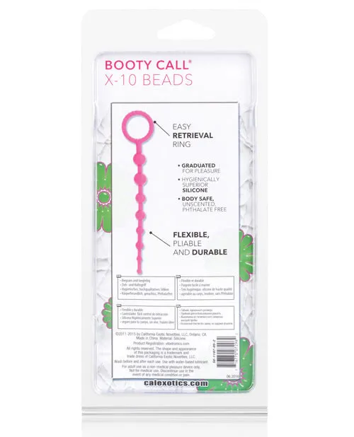 Booty Call X10 Silicone Anal Beads Pink Booty Call Male Sex Toys