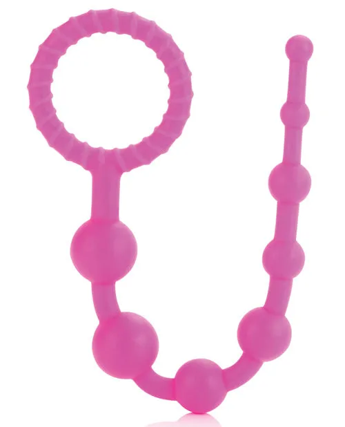 Booty Call X10 Silicone Anal Beads Pink Booty Call Male Sex Toys