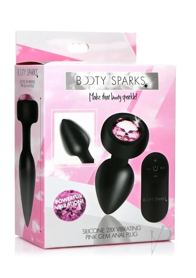 Booty Sparks 28X Rechargeable Silicone Vibrating Gem Anal Plug with Remote Control Small Pink Booty Sparks Male Sex Toys Booty Sparks 28X Rechargeable Silicone Vibrating Gem Anal Plug with Remote Control Small Pink Booty Sparks Male Sex Toys