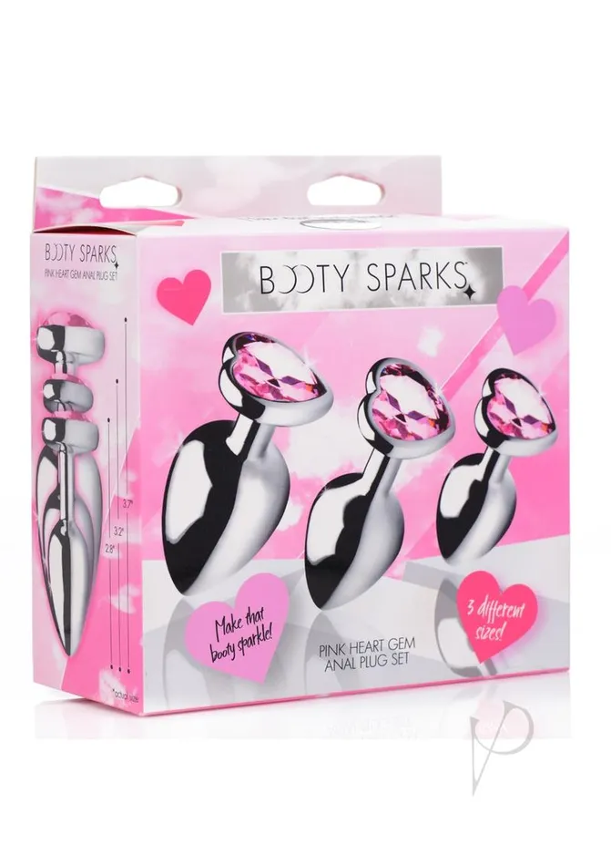 Booty Sparks Booty Sparks Heart Gem Anal Plug Set Pink Anal