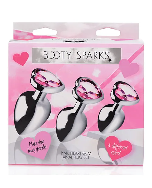 Booty Sparks Booty Sparks Heart Gem Anal Plug Set Pink Anal