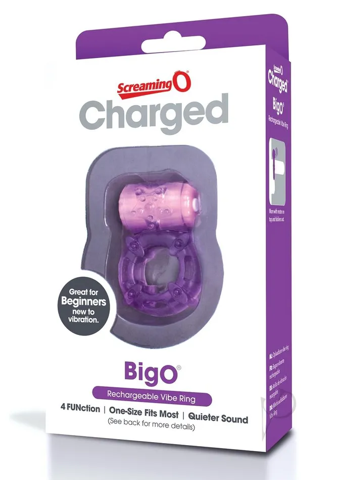 Charged Male Sex Toys Charged BigO Rechargeable Vibrating Cock Ring Purple Charged Male Sex Toys Charged BigO Rechargeable Vibrating Cock Ring Purple