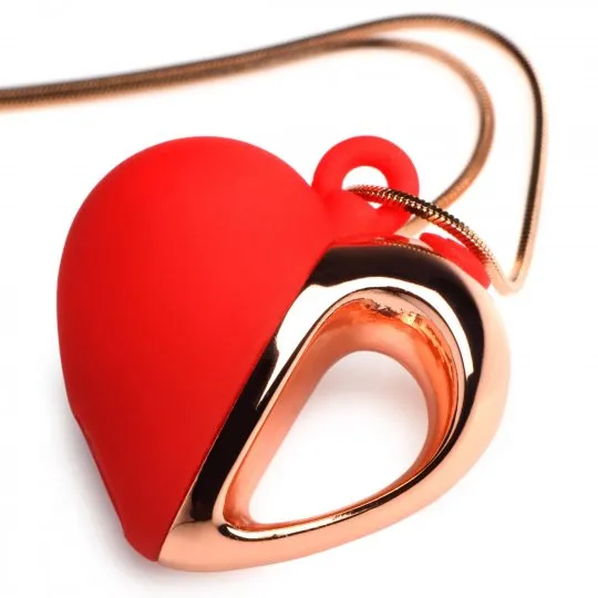 Charmed Female Sex Toys 10X Vibrating Silicone Heart Necklace