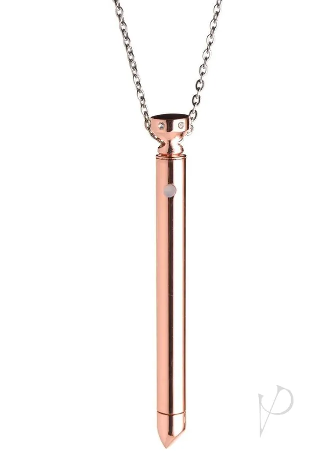 Charmed Rechargeable Stainless Steel 7X Vibrating Necklace Rose Gold Charmed Female Sex Toys