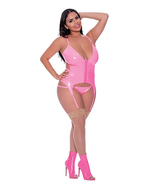 Club Candy Basque Cheeky Panty Pink QN Exposed Vibrators