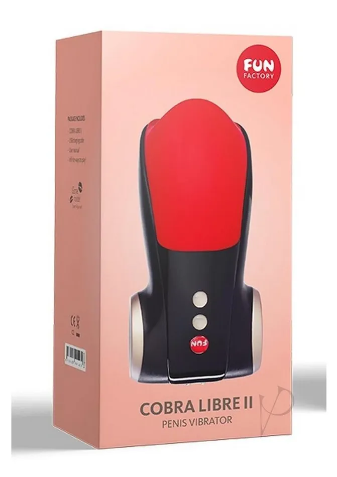 Cobra Libre II Silicone Penis Vibrator BlackRed Fun Factory Vibrators