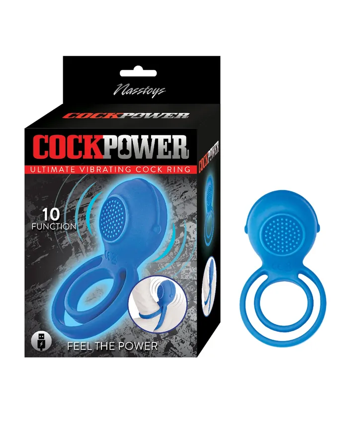 Cock Power Male Sex Toys Cockpower Ultimate Vibrating Rechargeable Silicone Cock Ring Blue Cock Power Male Sex Toys Cockpower Ultimate Vibrating Rechargeable Silicone Cock Ring Blue
