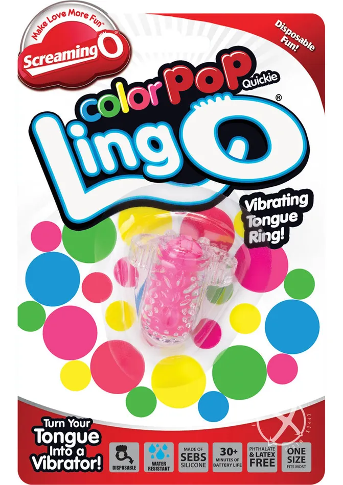 Color Pop Quickie Lingo Silicone Vibrating Tongue Ring Waterproof Pink Color Pop Female Sex Toys Color Pop Quickie Lingo Silicone Vibrating Tongue Ring Waterproof Pink Color Pop Female Sex Toys