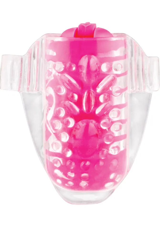 Color Pop Quickie Lingo Silicone Vibrating Tongue Ring Waterproof Pink Color Pop Female Sex Toys