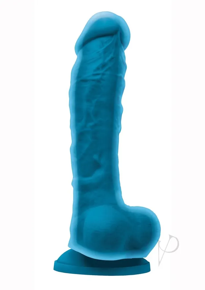Colours Dual Density Silicone Dildo 8in Blue Colours Dildos