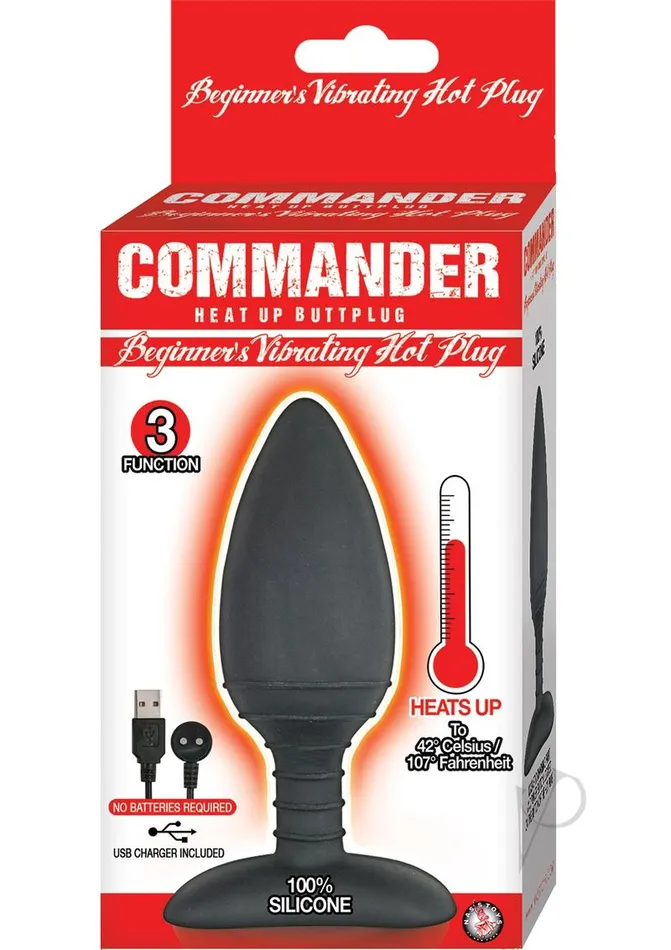 Commander Anal Commander Beginners Silicone Rechargeable Vibrating Warming Butt Plug Black Commander Anal Commander Beginners Silicone Rechargeable Vibrating Warming Butt Plug Black